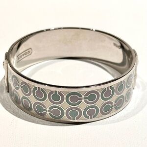 Coach Op Art silver bangle bracelet